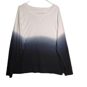 Eddie Bauer Legend Wash Ombre Dip Tie Dye Blue & White Sweatshirt 2 XL XXL Blue